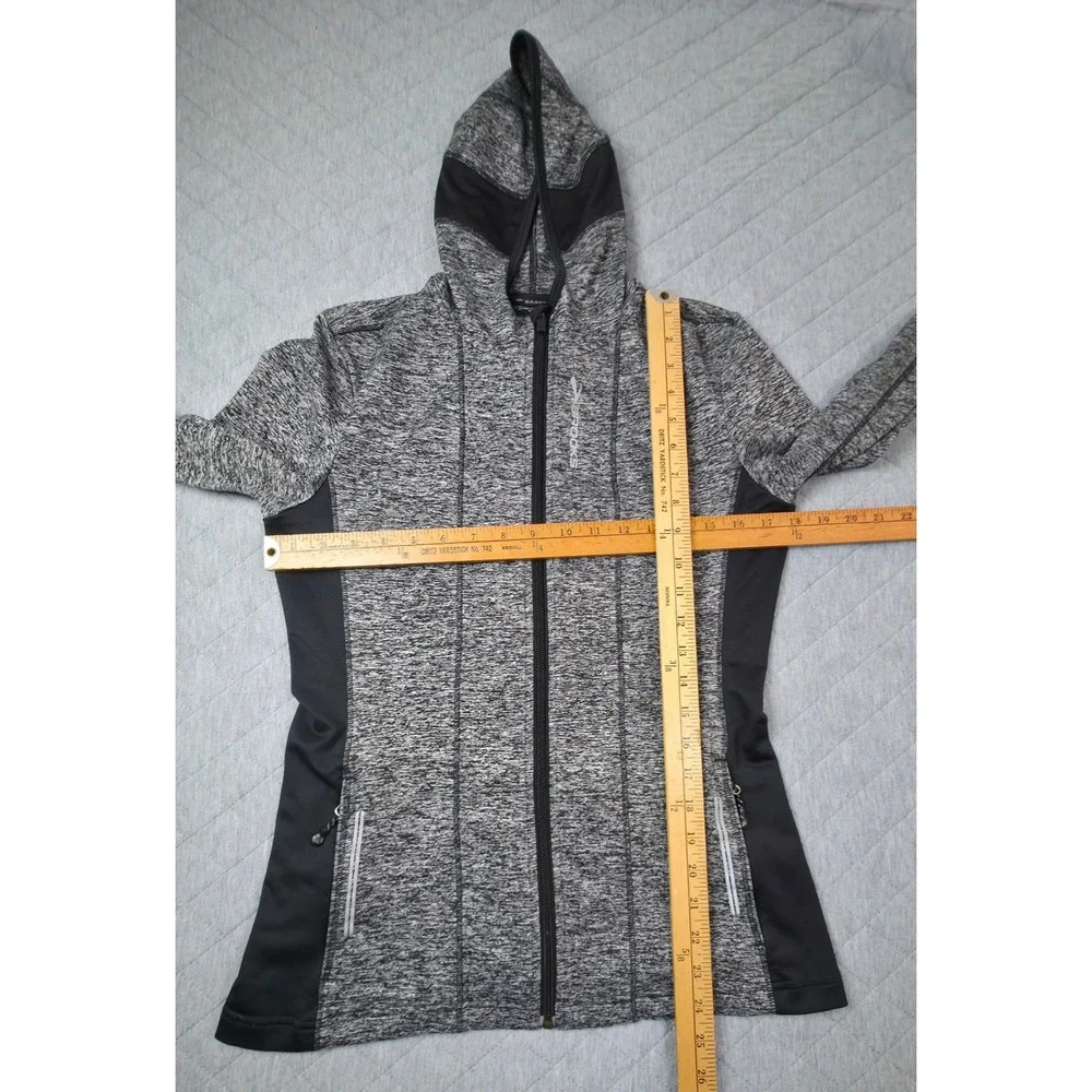 Brooks Full Zip Running Jacket Womens Grey Space Dye Thumbhole Reflective EX